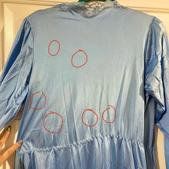 EUC vintage 2-piece stunning baby blue nightgown with cover up - Picture 5 of 11